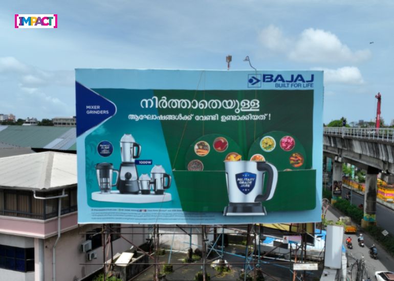 BAJAJ Celebrates Onam with Impact Hoardings for new 1000-Watt Mixer Grinder Range